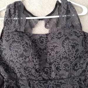 Gray Lace Dress With Built-In Bra